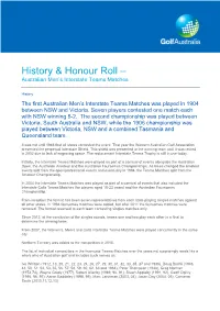History & Honour Roll –