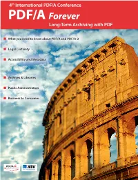 PDF/A Forever Long-Term Archiving with PDF