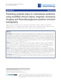 Predicting Amyloid Status in Corticobasal Syndrome Using