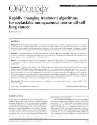 Rapidly Changing Treatment Algorithms for Metastatic Nonsquamous Non-Small-Cell Lung Cancer