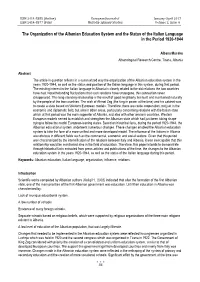 The Organization of the Albanian Education System and the Status of the Italian Language in the Period 1920-1944