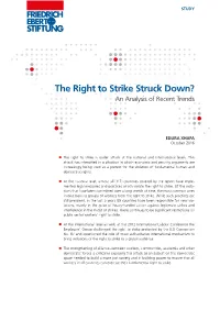 The Right to Strike Struck Down? an Analysis of Recent Trends