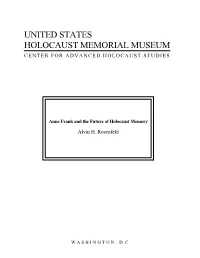 Anne Frank and the Future of Holocaust Memory
