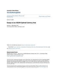 Essays on an ASEAN Optimal Currency Area