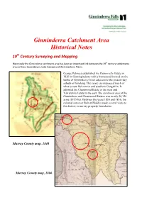 Ginninderra Catchment Area Historical Notes