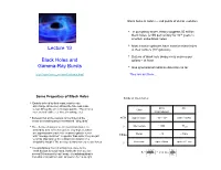 Lecture 19 Black Holes and Gamma-Ray Bursts