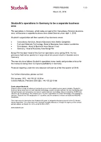 Studsvik's Operations in Germany to Be a Separate Business Area