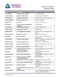 System Evaluation Advisory Group