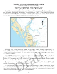 1 Hiistory of Khutze Inlet and Western Copper Property