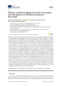 Analysis of Different Methods for Wave Generation and Absorption in a CFD-Based Numerical Wave Tank