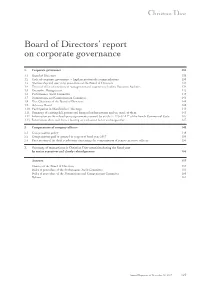 Board of Directors' Report on Corporate Governance