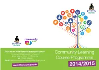 Community Learning Course Programme 2014/15 3 Autumn (September 2014)