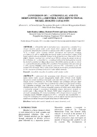 Conversion of (±)-Citronellal and Its Derivatives to (-)-Menthol Using Bifunctional Nickel Zeolite Catalysts