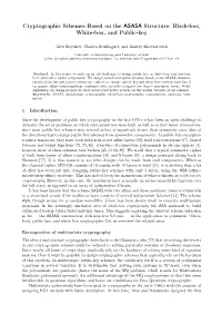 Cryptographic Schemes Based on the ASASA Structure: Black-Box, White-Box, and Public-Key