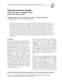 Dmanisi Hominin Fossils and the Problem of Multiple Species in the Early Homo Genus