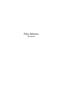 False Dilemma Wikipedia Contents