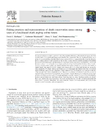 Fishing Practices and Representations of Shark Conservation Issues Among MARK Users of a Land-Based Shark Angling Online Forum ⁎ David S