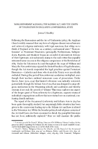 Nonconformist Schools, the Schism Act, and the Limits of Toleration in England’S Confessional State