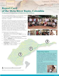 Report Card of the Meta River Basin, Colombia Evaluation of Colombian Tributaries of the Orinoco