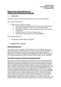 Report of the Cabinet Member for Infrastructure Development and Waste
