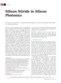 Silicon Nitride in Silicon Photonics