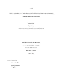 Thesis Mimulus Gemmiparus As a Model for the Ex Situ