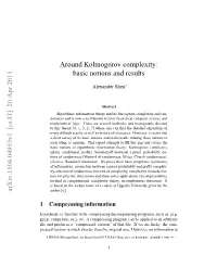 Around Kolmogorov Complexity: Basic Notions and Results