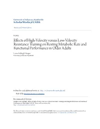 Effects of High-Velocity Versus Low-Velocity Resistance Training