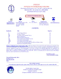 Indian Notices to Mariners for 2006 (Published Fortnightly on 1St & 16Th of Every Month) Edition No