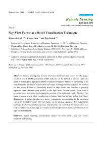Sky-View Factor As a Relief Visualization Technique