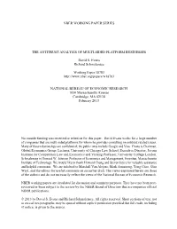 The Antitrust Analysis of Multi-Sided Platform Businesses