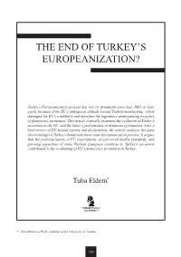 The End of Turkey's Europeanization?