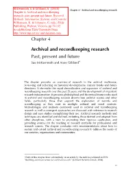Chapter 4. Archival and Recordkeeping Research