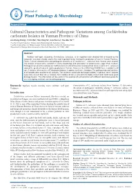 Cultural Characteristics and Pathogenic Variations Among