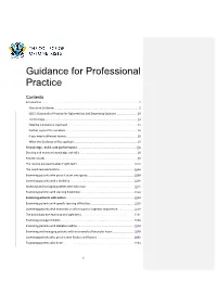 Guidance for Professional Practice