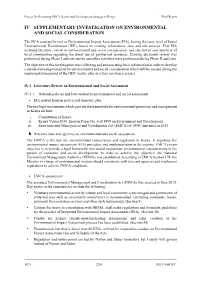 Iv Supplementary Investigation on Environmental and Social Consideration
