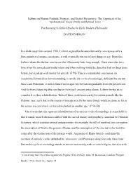 Leibniz on Human Finitude, Progress, and Eternal Recurrence: the Argument of the ‘Apokatastasis’ Essay Drafts and Related Texts