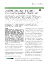 Making Sense of Big Data in Health Research: Towards an EU Action Plan