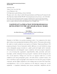 Participant Satisfaction with Professional Development in the Abu Dhabi School Model (ADSM)
