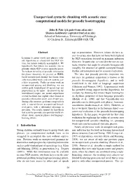 Unsupervised Syntactic Chunking with Acoustic Cues: Computational Models for Prosodic Bootstrapping