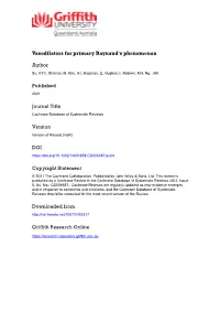 Vasodilators for Primary Raynaud's Phenomenon