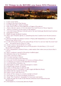 55 Things to Do at NYU Florence