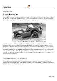 A Rare All-Rounder the Porsche 597 “Jagdwagen” Started Life As a Design Submitted by Porsche in Response to a Call to Tender by the German Army During the 1950S