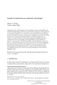 Gender in Irish Between Continuity and Change1