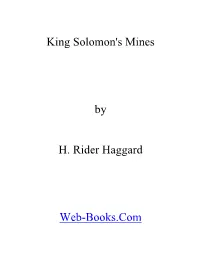 King Solomon's Mines by H. Rider Haggard Web-Books.Com