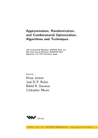 Approximation, Randomization, and Combinatorial Optimization