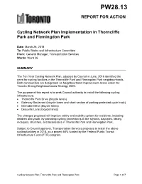 Cycling Network Plan Implementation in Thorncliffe Park and Flemingdon Park