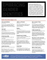 Embracing Gender Identity Booklist