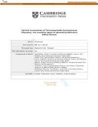 For Peer Review Journal: Parasitology