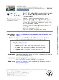 Immunogenicity 28 and 35 Has Multiple Effects on T Cell Type I IFN
